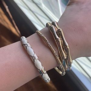 Set of three gold bangles